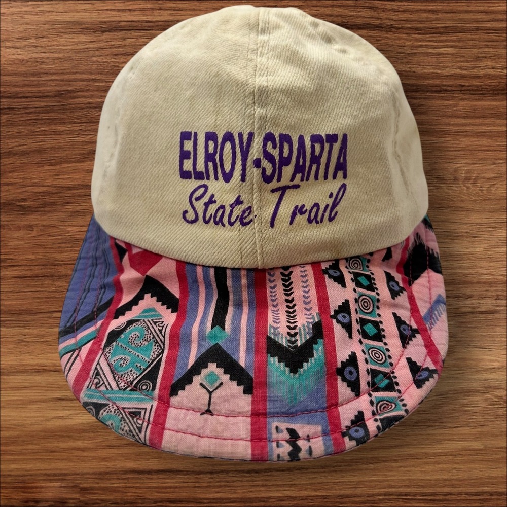 Elroy‎ Sparta State Trail Hat Aztec Print Cap Novelty Souvenir vintage